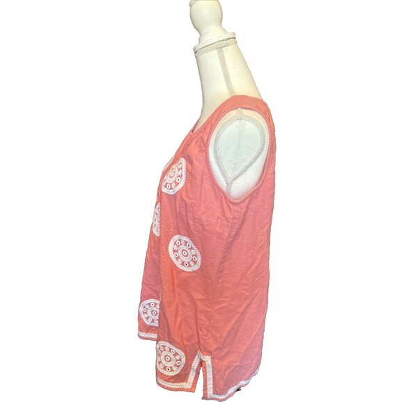 Mud Pie Gigi Tunic Medium Pink Medallion Preppy Sleeveless - Picture 3 of 7
